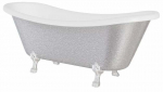 Vann, teisaldatav Besco Amelia Glam, 190 cm x 77 cm x 69 cm, ovaalne, h&otilde;be/kroom