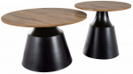 Kohvilaudade komplekt Itaka, pruun v./must v., 50 - 70 cm x 70 cm x 40 - 50 cm, 2 tk