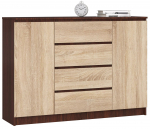 Kummut Akord K140, sonoma tamm v./wenge, 99 cm x 138.4 cm x 40 cm