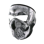 Mootorratturi kiivrisukk Zanheadgear Skull Full, valge/must
