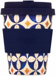 Plastikust klaas Ecoffee Cup Pattern Mick&rsquo;s Truckle, 350 ml, 9 cm, silikoon/pol&uuml;piimhape (pla), sinine v.