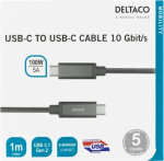 Juhe Deltaco USBC-1412M, USB Type C, 100 cm, hall v., 100 W