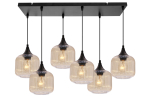 Valgusti lagi Candellux Lighting Estas 36-57181, E27, 6 x 40 W, merevaigu-kollane v. / must v.
