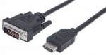 Juhe Manhattan HDMI to DVI-D HDMI-A 19 pin male, DVI-D male, 1.8 m