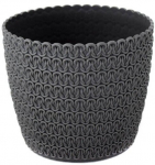 Lillepott Lamela Magnolia Jersey 220 9580531, plastik, &Oslash; 22 cm, antratsiit v.