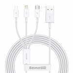 Juhe Baseus USB - Lightning/USB-C/microUSB, Lightning/Micro USB/USB/USB-C, 150 cm, valge v.