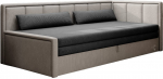 Diivan Fulgeo Poco 4, Poco 3, hall v./beež v., parem, 82 x 214 cm x 77 cm