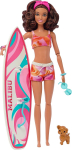 Nukk Mattel Barbie Barbie With Surfboard HPL69, 29 cm, mitmev&auml;rviline