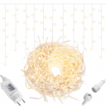 LED valguskardin Springos CL0501, 22.5 m, soe valge v., 500 LED