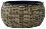 Lillepott Home4you Wicker, plastik/metall, hele pruun v.