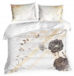 Voodipesukomplekt Roxane, valge v./pruun v./beež v., 70 x 90 cm, 200 x 220 cm