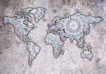 Fototapeet Artgeist Travel Mandala, 70 cm x 100 cm