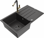 K&ouml;&ouml;givalamu koos kraaniga Mexen Bruno, graniit, 79 cm x 49 cm x 20 cm, kuldne/h&otilde;be/must