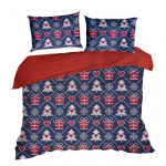 J&otilde;ulu voodipesu komplekt Merry, punane v./s&uuml;gavsinine v., 70 x 80 cm, 200 x 220 cm