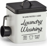 Kaanega hoiukarp, esemete hoidmiseks Zeller Laundry, valge v./must v., 25 x 15.5 x 18.1 cm