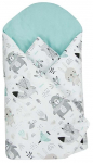 Beebi tekk-&uuml;mbrik BabyOno Animals, 80 x 80 cm, valge v./roheline v.