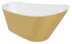 Vann, teisaldatav Besco Melody Glam Gold, 150 cm x 80 cm x 72 cm, ovaalne, kuldne/valge