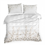 Voodipesukomplekt PTE-161, valge v./beež v., 70 x 80 cm, 160 x 200 cm