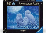 Pusle Ravensburger Glow Owls In The Moonlight, 36 cm x 49 cm, 500 tk, mitmev&auml;rviline