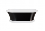 Vann, teisaldatav Besco Ziva, 160 cm x 75 cm x 61 cm, ovaalne, valge/must