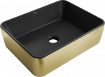 Vannitoa kraanikauss Mexen Catia, keraamiline, 48 cm x 37 cm x 10.5 cm, kuldne/must
