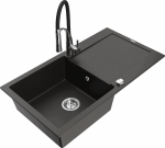 K&ouml;&ouml;givalamu koos kraaniga Mexen Leo, graniit, 90 cm x 50 cm x 19 cm, kuldne/must/kroom