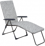&Otilde;ue lamamistool Patio Barletta Black Edition H039-06PB, valge v./must v./hall v., 144 cm x 58 cm x 59 - 102 cm