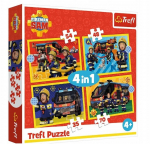 Pusle 4in1 Trefl Fireman Sam Fireman On The Siren 34348, 20.5 cm x 28.5 cm, 207 tk, mitmev&auml;rviline