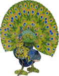3D-pusle MakeBug Green Peafowl MB-D-0016, 12 cm x 10 cm, sinine v./roheline v.