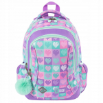 Kooli seljakott St. Right Candy Hearts, roosa v./violetne v./helesinine v., 39 cm x 27 cm x 17 cm