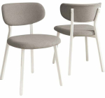 Toolide komplekt Kalune Design Toldy 240CHR4212, matt, valge v./hall v., 45 cm x 45 cm x 85 cm, 2 tk