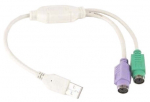 Adapter Gembird PS/2, USB, 0.3 m, valge v.
