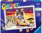 Maalimine numbrite j&auml;rgi Ravensburger CreArt Paint by Numbers - Majestic Tiger, mitmev&auml;rviline