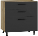 Alumine k&ouml;&ouml;gikapp Vento DS3-80/82, antratsiit v./tamm v., 52 cm x 80 cm x 82 cm