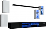 Sektsioonkapp ASM Switch XXV, l&auml;bipaistev v./valge v./must v., 280 cm x 40 cm x 150 cm