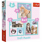 Pusle 3in1 Trefl Cute Pets 34862, 19.5 cm x 20 cm, 106 tk, mitmev&auml;rviline