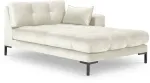 Diivan Micadoni Home Mamaia Velvet Chaise Longue Right, must v./kreemjasvalge, parem, 185 x 102 cm x 75 cm