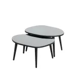 Kohvilaudade komplekt Kalune Design Gusto, must v./hall v., 55 cm x 75 cm x 38 - 41 cm, 2 tk
