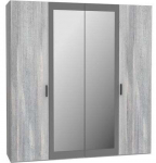 Riidekapp Forte Leonard LNRS945S-M172, hall v., 54.2 cm x 200.3 cm x 210.5 cm, peegliga