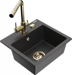 K&ouml;&ouml;givalamu Mexen Milo 6505-76-671600-50, graniit, 43.5 cm x 41 cm x 17.1 cm, kuldne/must