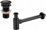Sifoonikomplekt "click-clack" kaanega vannitoavalamu jaoks Mexen, 65 mm, click clack-funktsioon, pruun/must