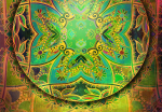 Fototapeet Artgeist Mandala: Emerald Fantasy, 70 cm x 70 cm
