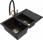 K&ouml;&ouml;givalamu koos kraaniga Mexen Gaspar Duo, graniit, 73.7 cm x 47.5 cm x 17.7 cm, kuldne/must