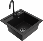 K&ouml;&ouml;givalamu koos kraaniga Mexen Vito, graniit, 49 cm x 52 cm x 21 cm, must