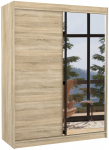 Riidekapp ADRK Jordi, puidu v., 150 cm x 58 cm x 200 cm, peegliga