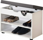 Pink jalatsiriiuliga, valge v./hall v., 30 cm x 60 cm x 47 cm