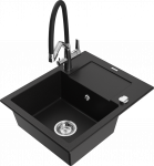 K&ouml;&ouml;givalamu koos kraaniga Mexen Enzo, vaik/graniit, 57.6 cm x 46.5 cm x 17.4 cm, must