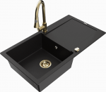 K&ouml;&ouml;givalamu koos kraaniga Mexen Leo, vaik/graniit, 80 cm x 50 cm x 19 cm, must