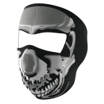 Mootorratturi kiivrisukk Zanheadgear Chome Skull Full, must/hall