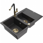 K&ouml;&ouml;givalamu koos kraaniga Mexen Gaspar, graniit, 73.7 cm x 47.5 cm x 17.7 cm, black granite+black/gold v.